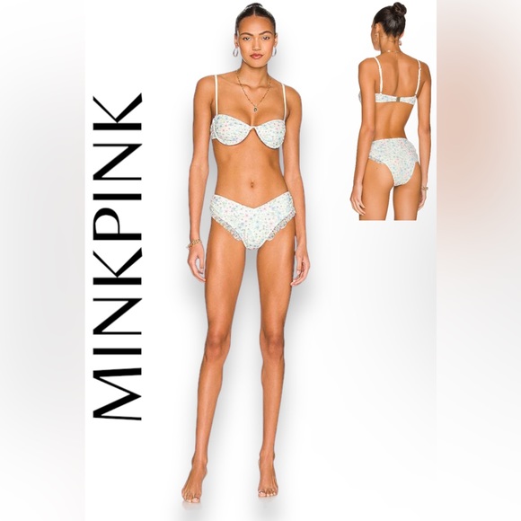 NWT REVOLVE MINKPINK Rubicon Bikini Set In White